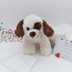 10” Unstuffed Patch Dog with White T-shirt