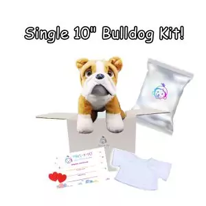 10″ Unstuffed Bull Dog with White T-shirt