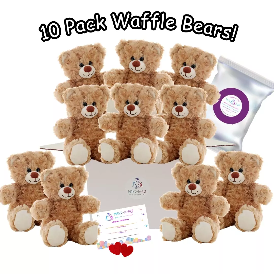 Waffle Teddy Bears Party Kit - 10 Pack - Image 3