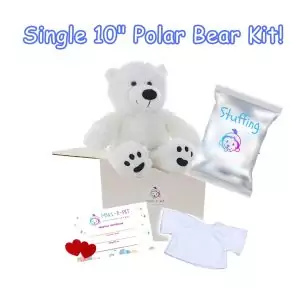10" Polar Bear Unstuffed with White T-shirt
